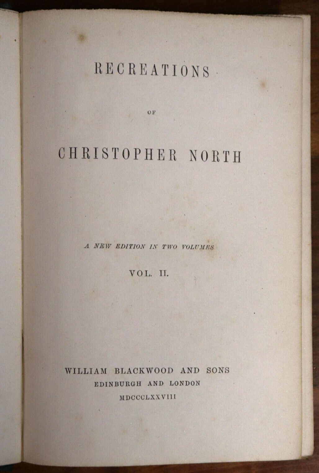 1868 2vol Recreations Of Christopher North Antiquarian Philosophy Book Set