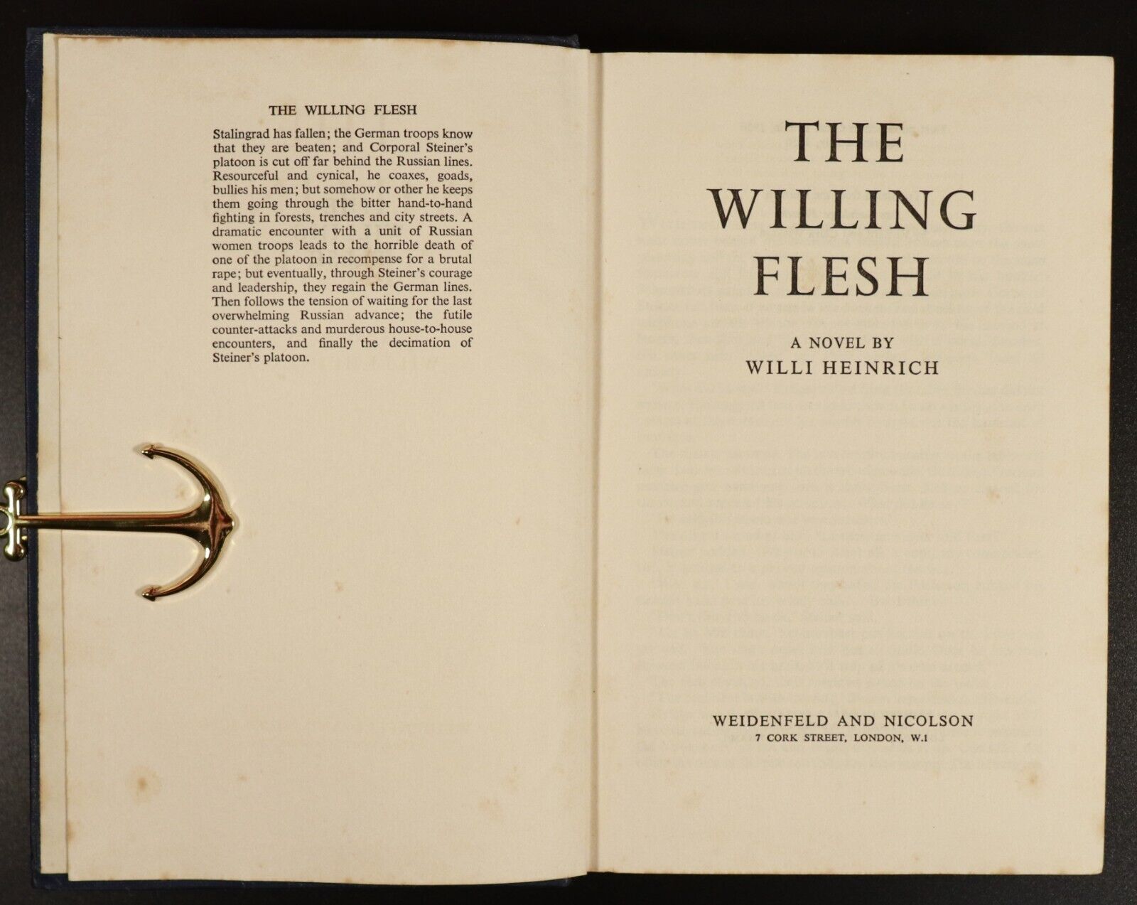 1956 The Willing Flesh by Willi Heinrich Vintage Military Fiction Book - 0