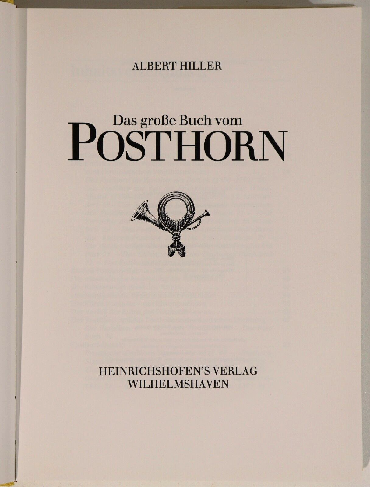 Das Grosse Buch vom Posthorn - 1985 - Music History Book - 0