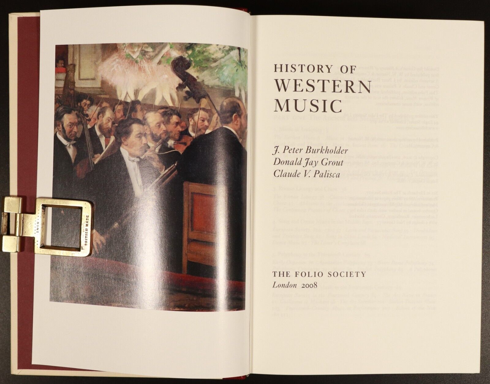 History Of Western Music - 2008 - Folio Society - Music History Book - 0