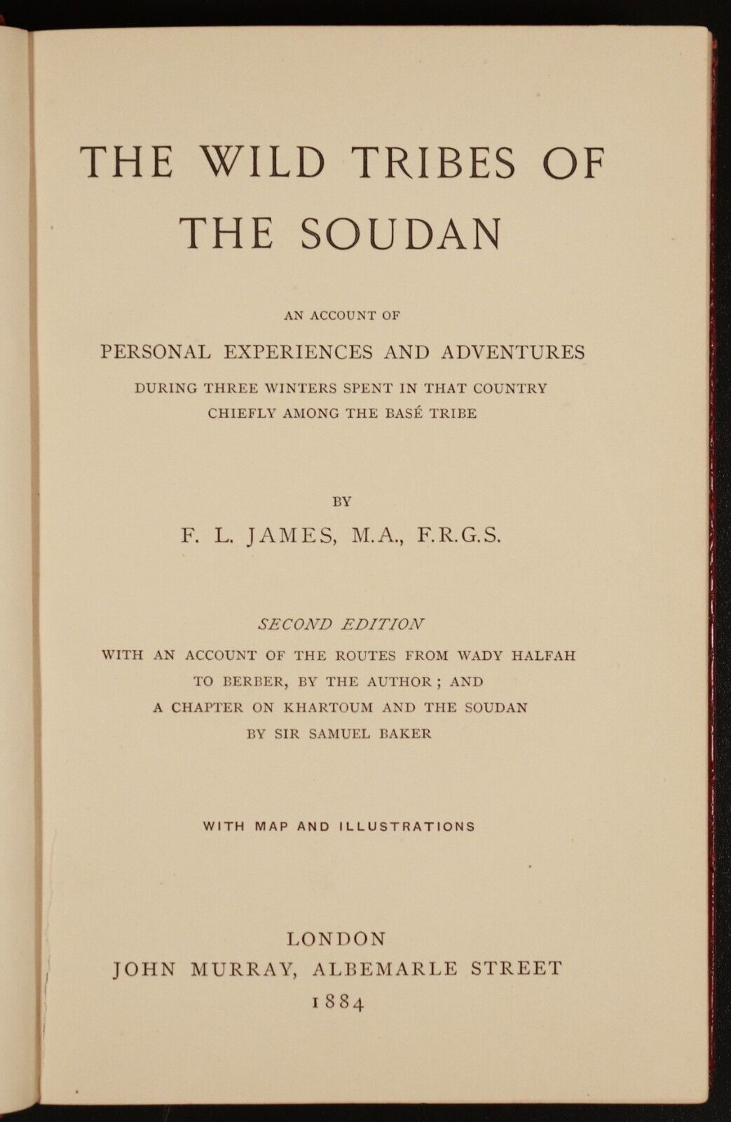 1884 The Wild Tribes Of The Soudan by F.L. James Antiquarian History Book - 0