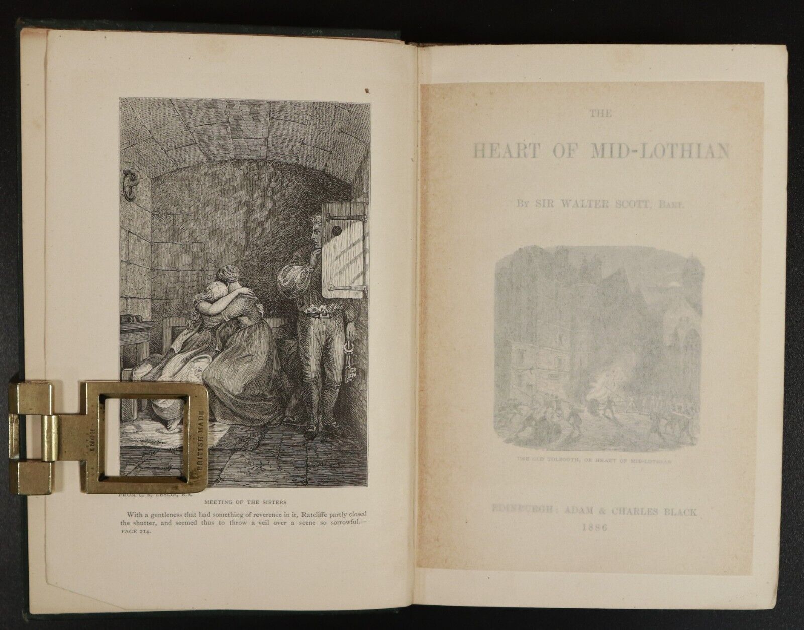 1886 Heart Of Mid-Lothian by Walter Scott Antique Fiction Book Waverley Novels