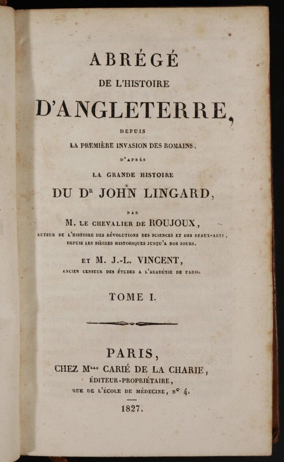 1827 5vol Abrege De L'Histoire D'Angleterre Antiquarian History Of England Books