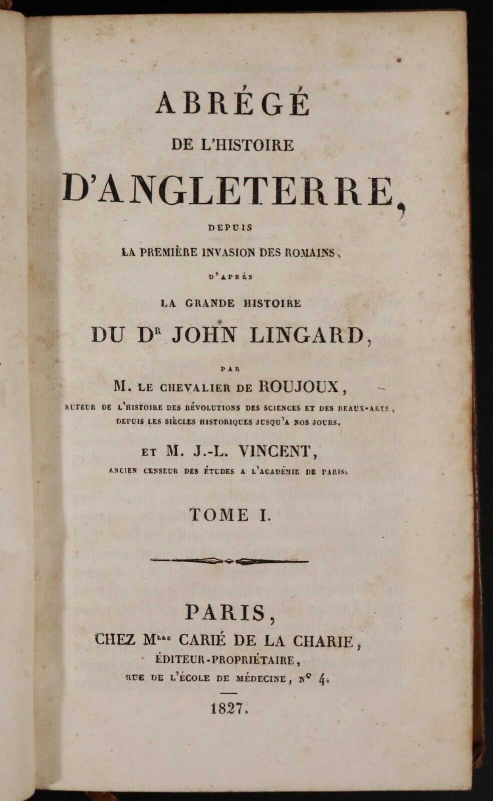 1827 5vol Abrege De L'Histoire D'Angleterre Antiquarian History Of England Books - 0