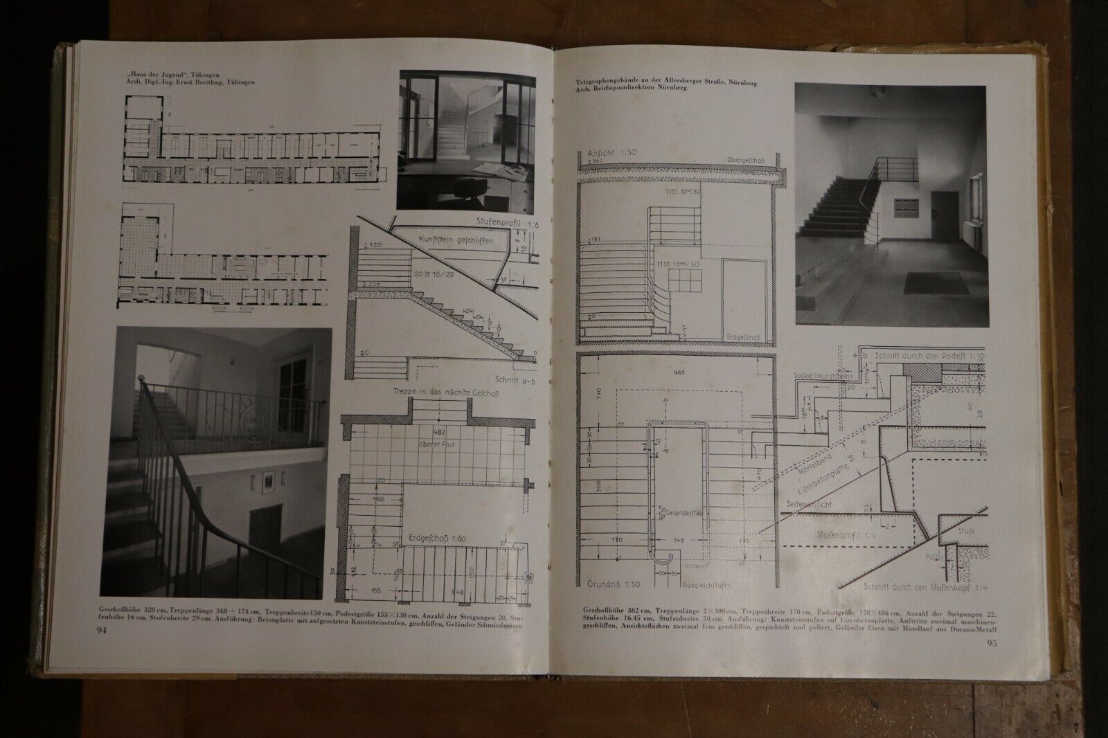 Treppen Aus Stein Holz Und Eisen - 1949 - Antique German Architecture Book