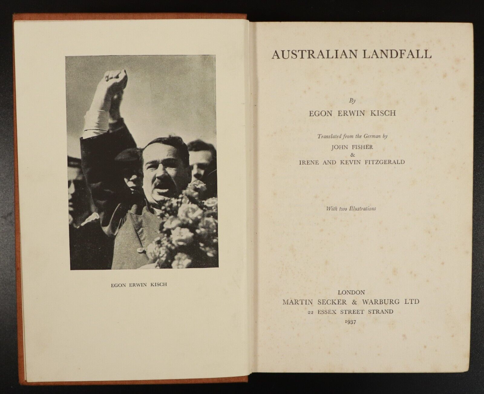 1937 Australian Landfall by Egon Erwin Kisch Antique Australian History Book