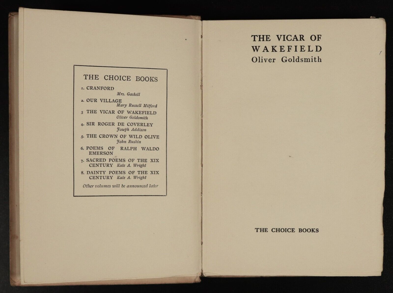 c1910 The Vicar Of Wakefield by Oliver Goldsmith Antique Literature Book
