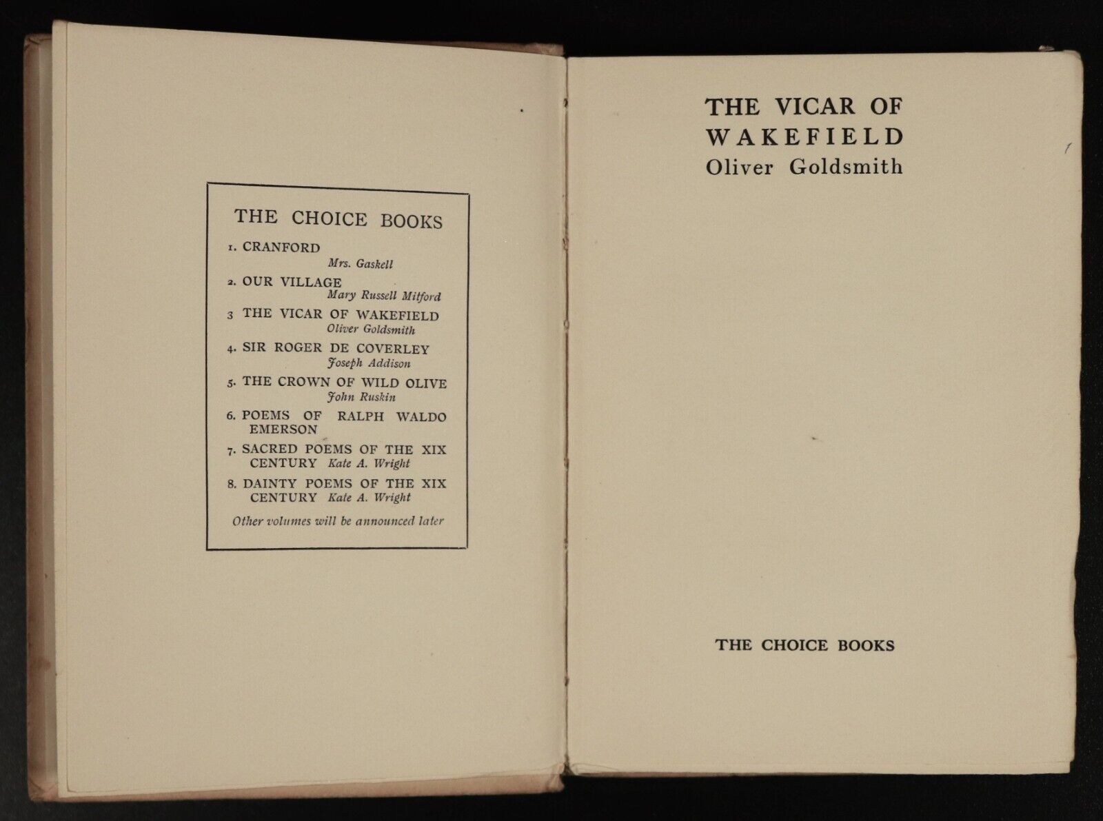 c1910 The Vicar Of Wakefield by Oliver Goldsmith Antique Literature Book - 0