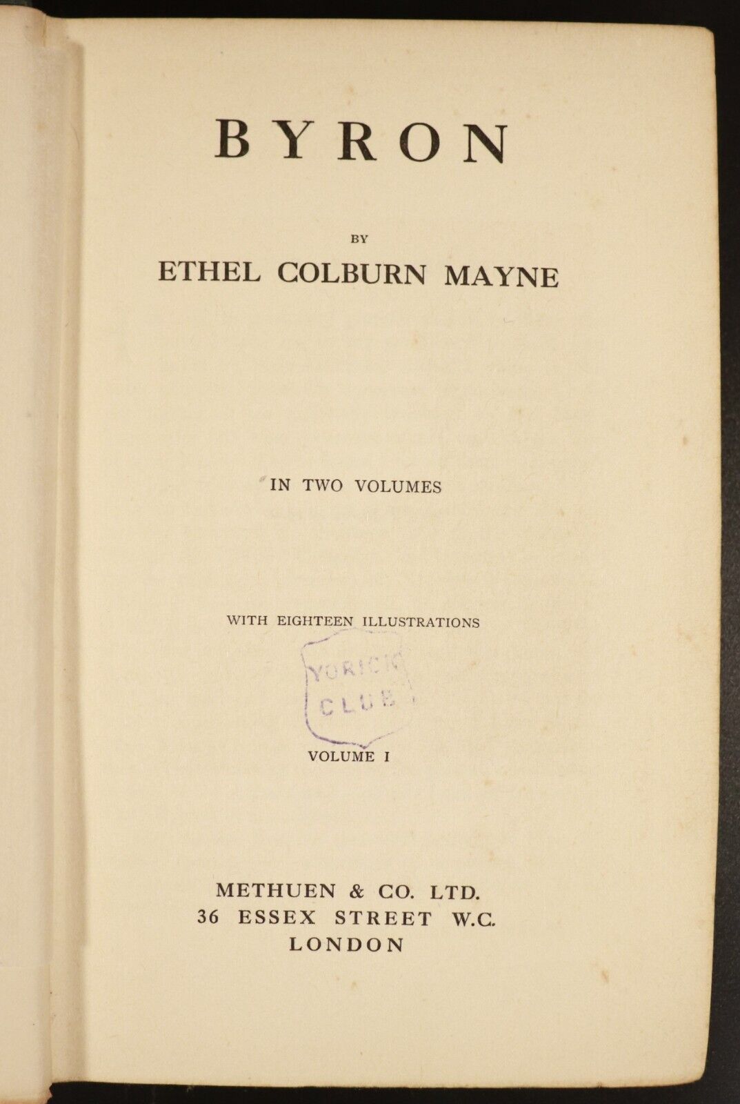 1912 2vol Byron by Ethel C. Mayne Antique British Literature Book Set Provenance