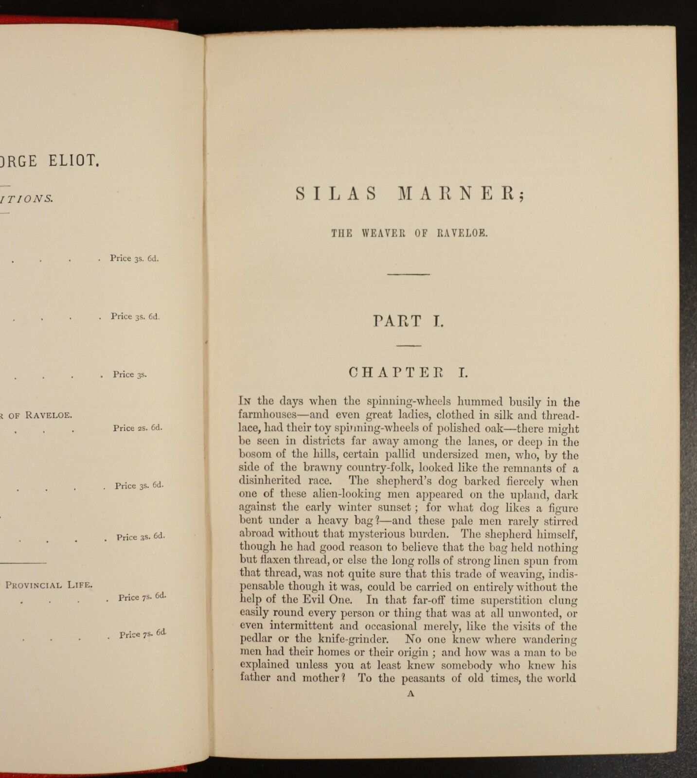 c1895 Silas Marner - The Weaver Of Raveloe by George Eliot Antique Fiction Book