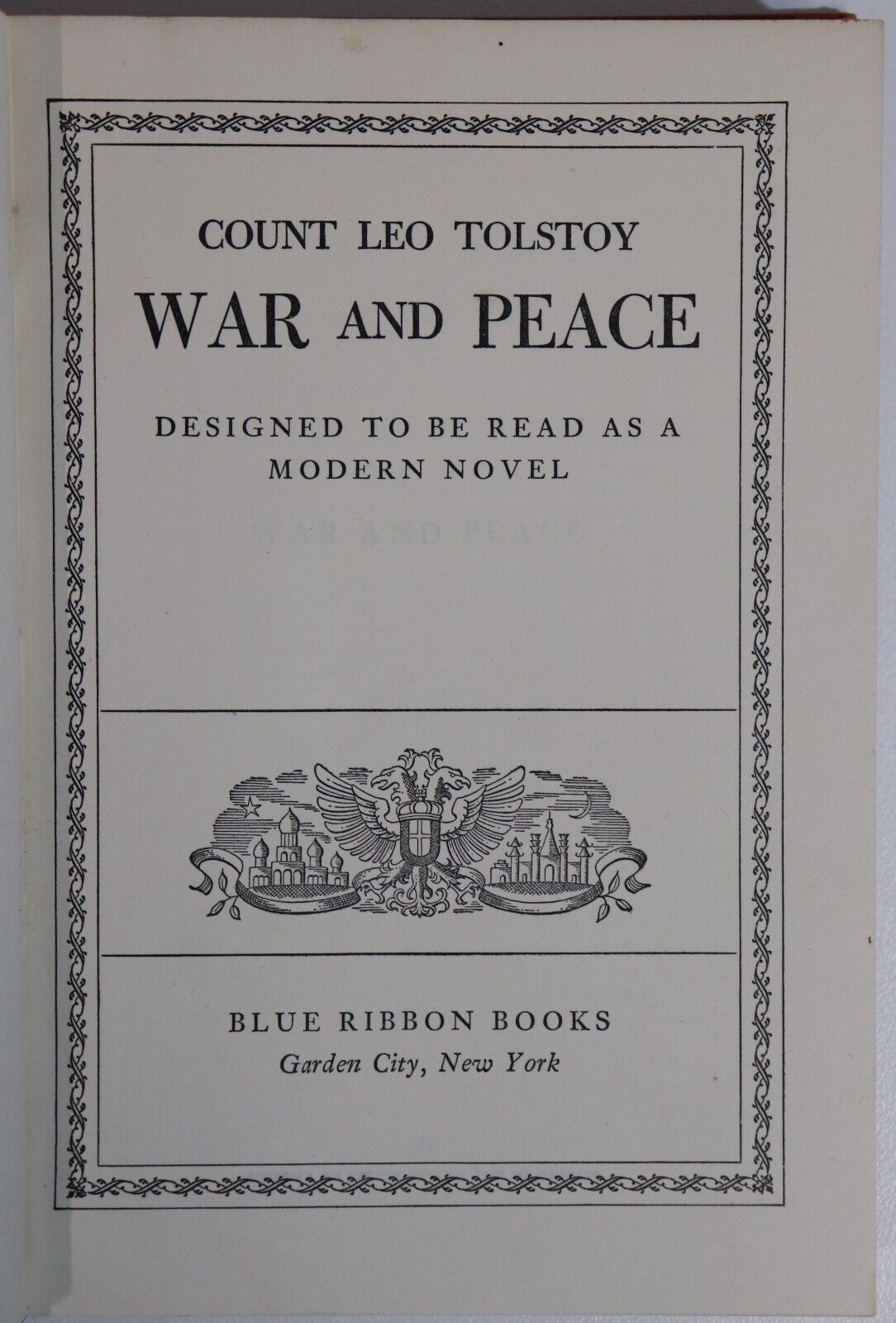 War & Peace: A Modern Novel by Leo Tolstoy - c1965 - Classic Literature Book - 0