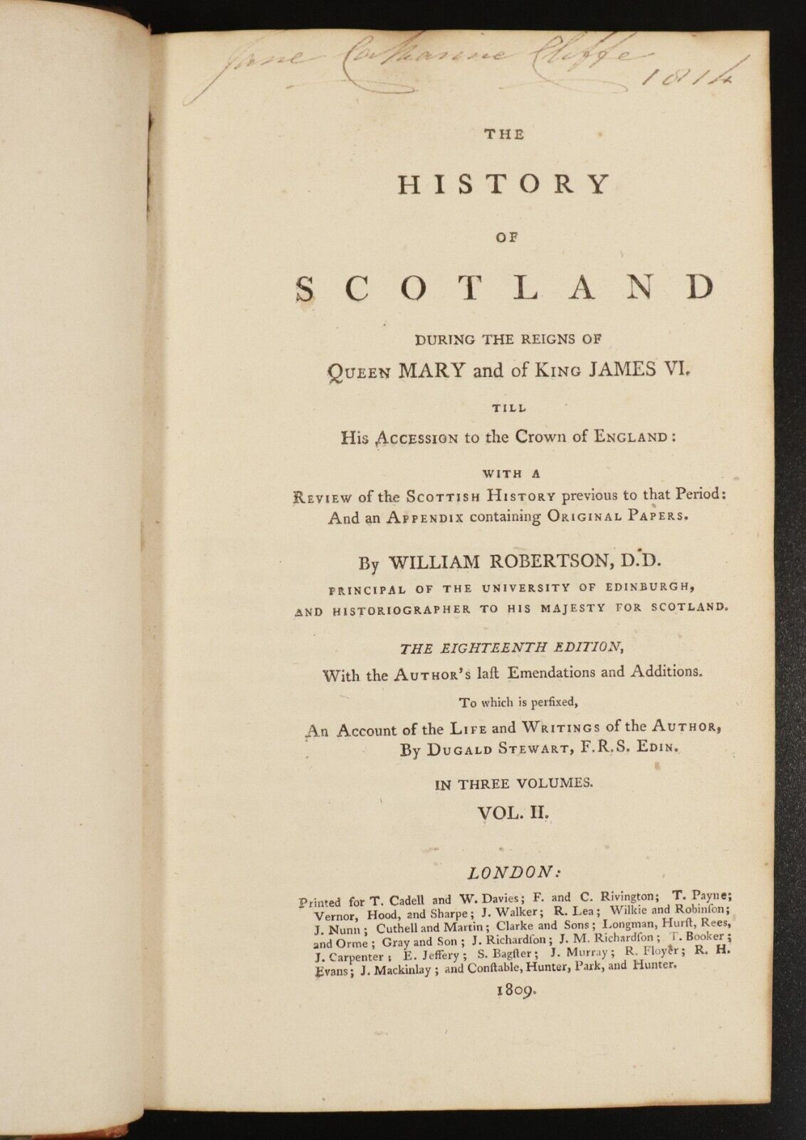 1809 3vol The History Of Scotland by William Robertson - Antiquarian Book Set