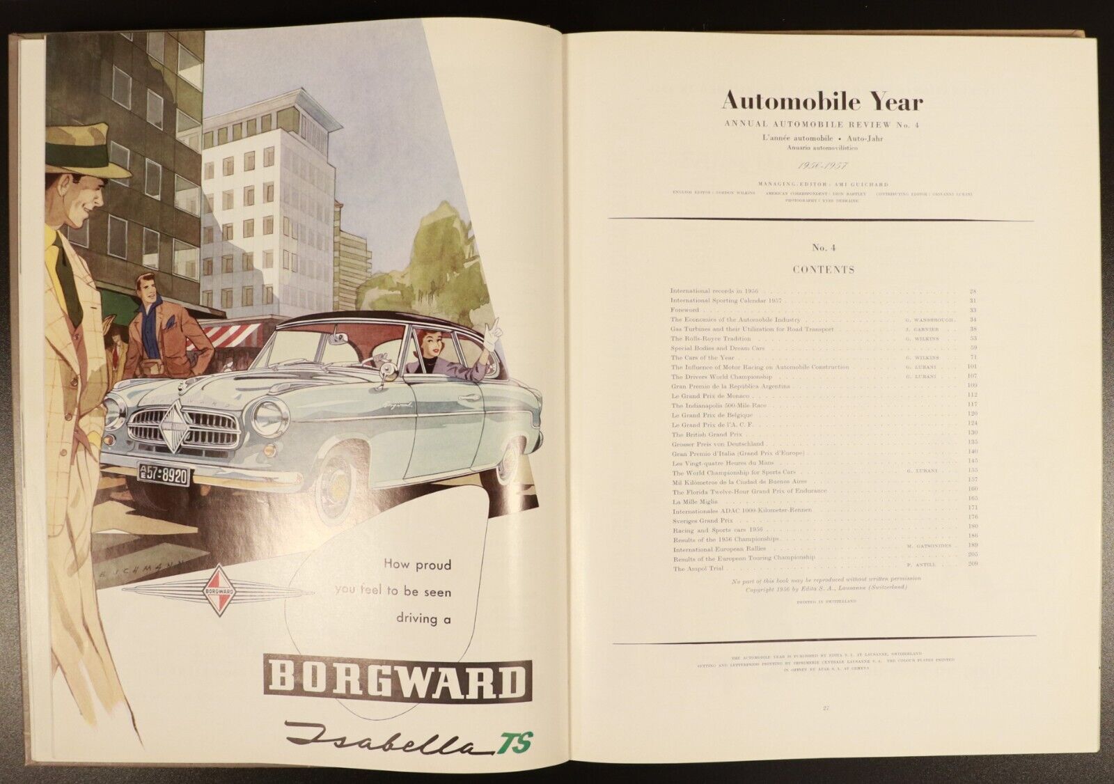 1957 Automobile Year For 1957 A. Guichard Vintage Illustrated Automotive Book