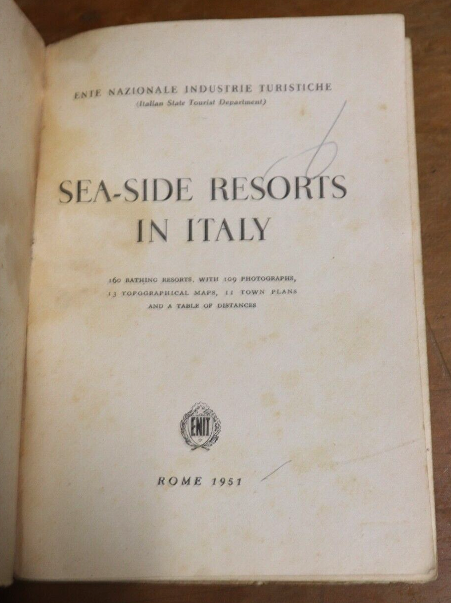 Sea-side Resorts In Italy - 1951 - Italian Tourist Guide Book