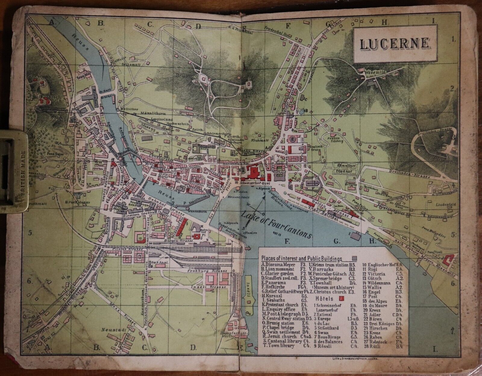 Guide To Lucerne, The Lake & Environs - 1894 - Antique Swiss Travel Book Maps