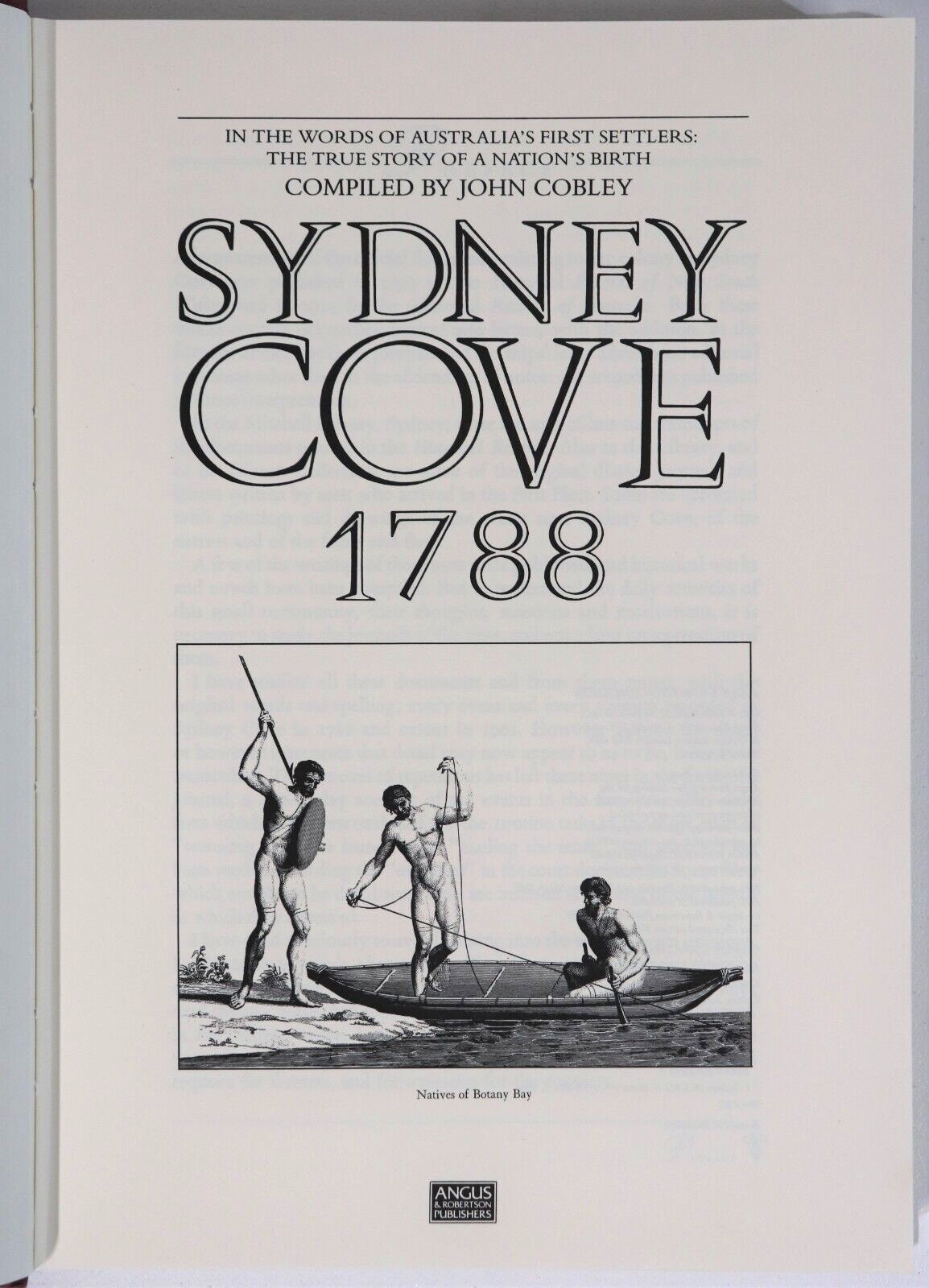 Sydney Cove 1788 by John Cobley - 1987 - Australian Colonial History Book - 0