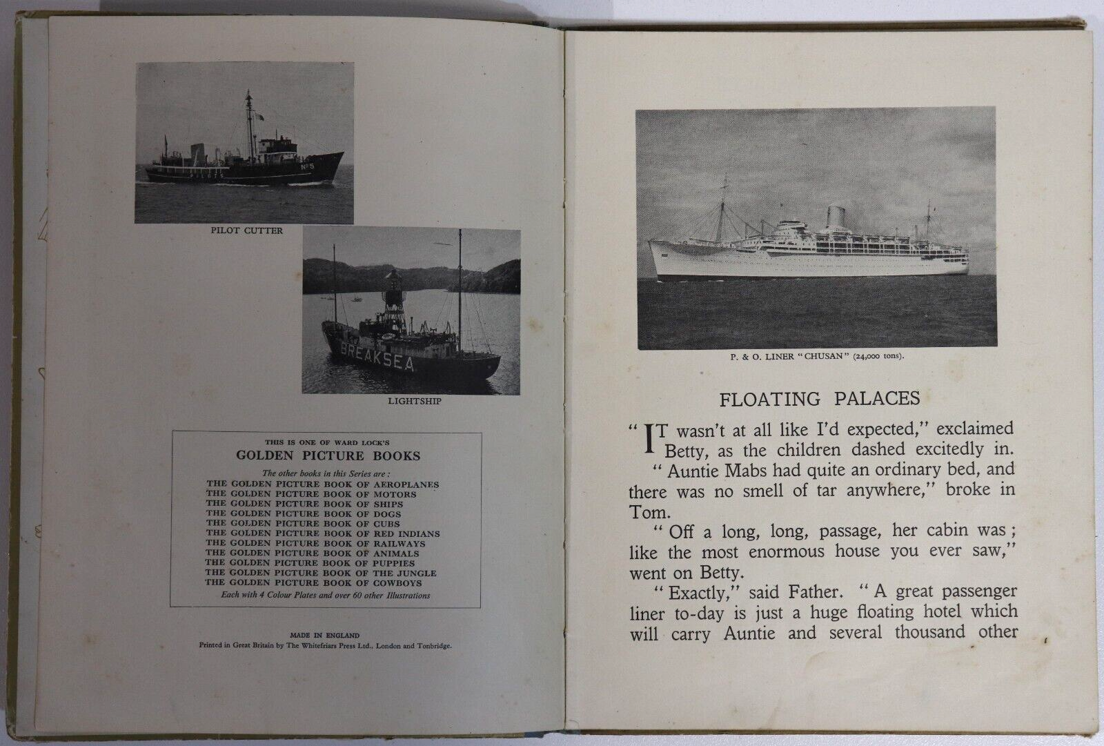 The Golden Picture Book Of Ships - c1949 - Antique Children's Maritime Book