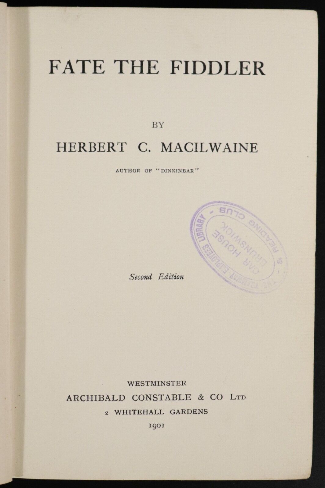 1901 Fate The Fiddler by Herbert C. Macilwaine Antique Australian Fiction Book - 0