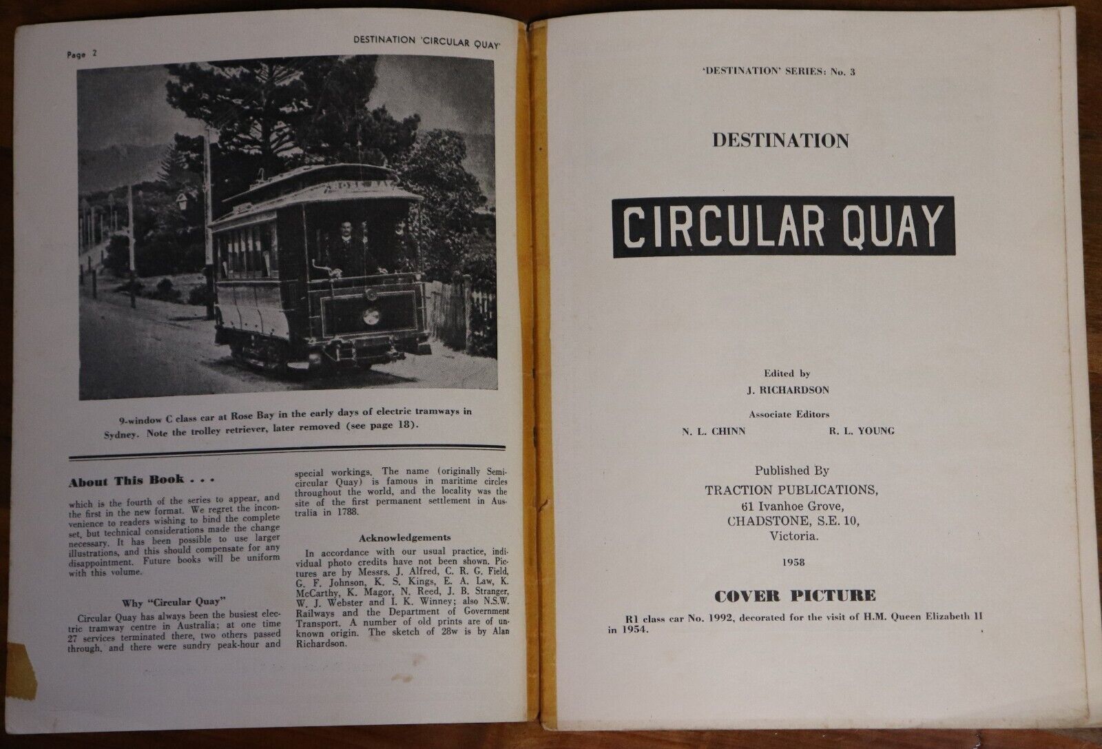 Destination Circular Quay - 1958 - Pictorial Review Of Sydney Tramcars Book