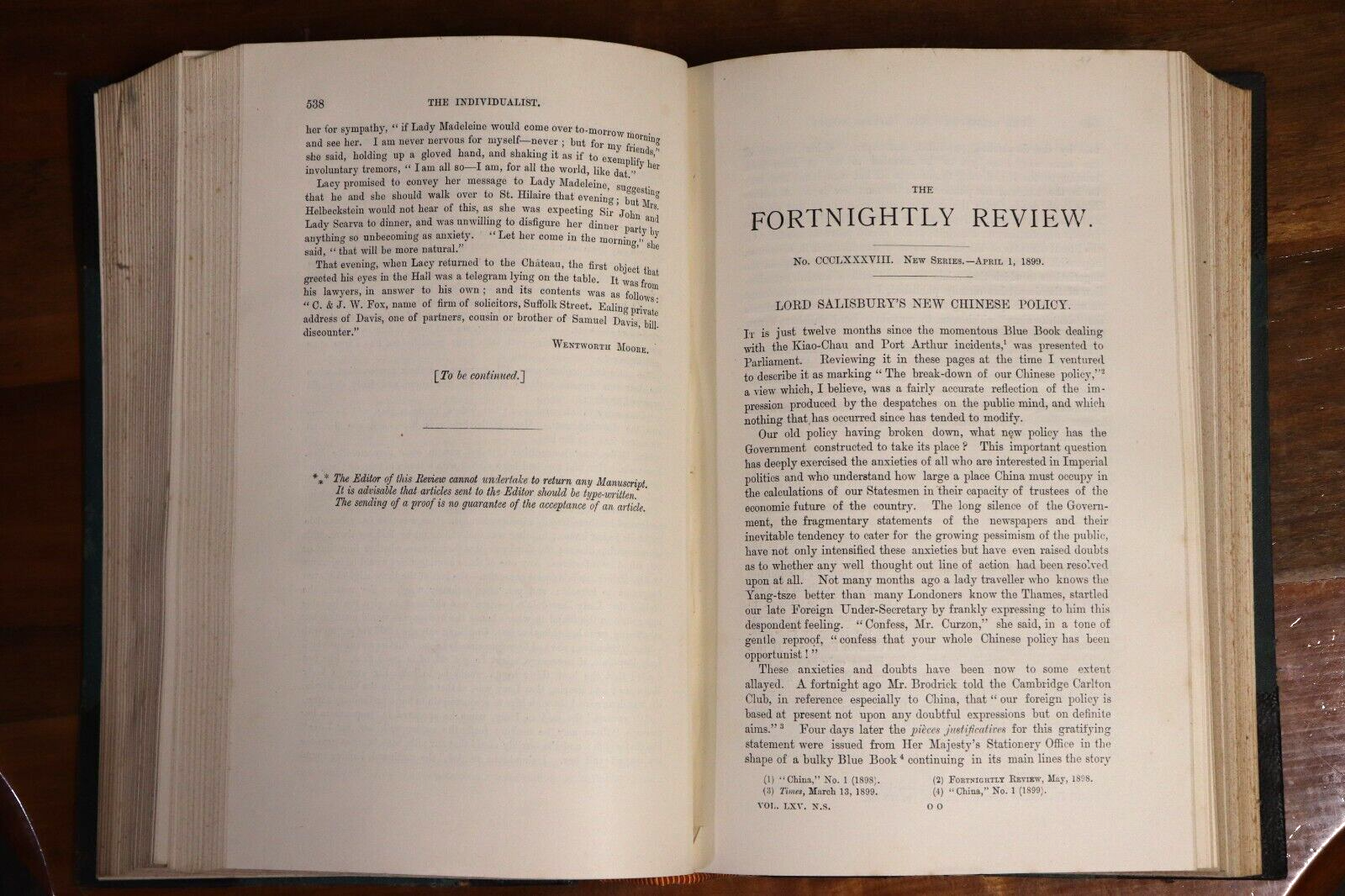 The Fortnightly Review Vol LXV - 1899 - Antique British History Book