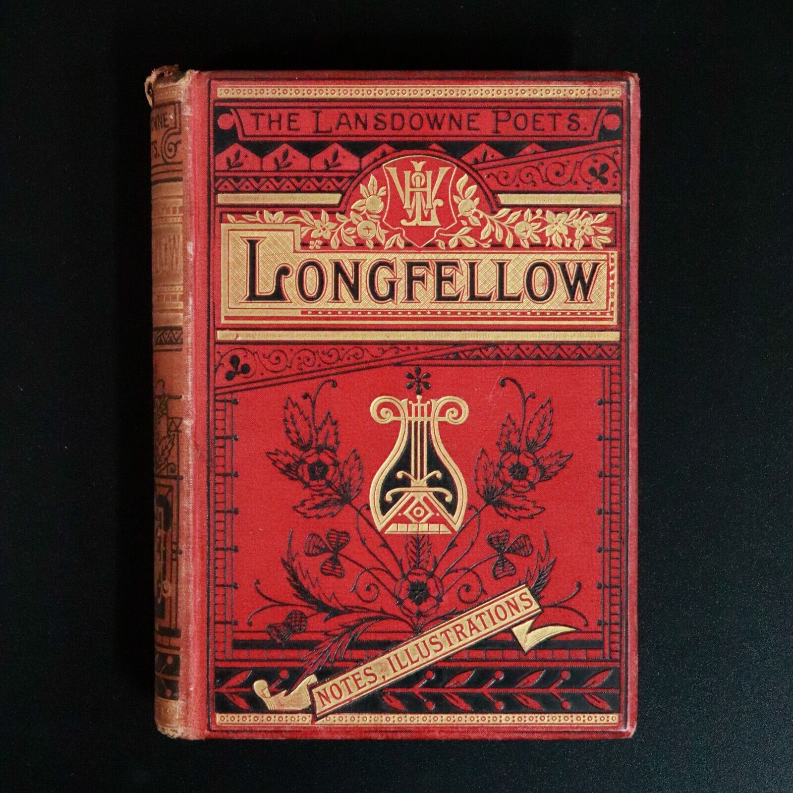 c1880 The Poetical Works Of Henry Longfellow Lansdowne Poets Antiquarian Book