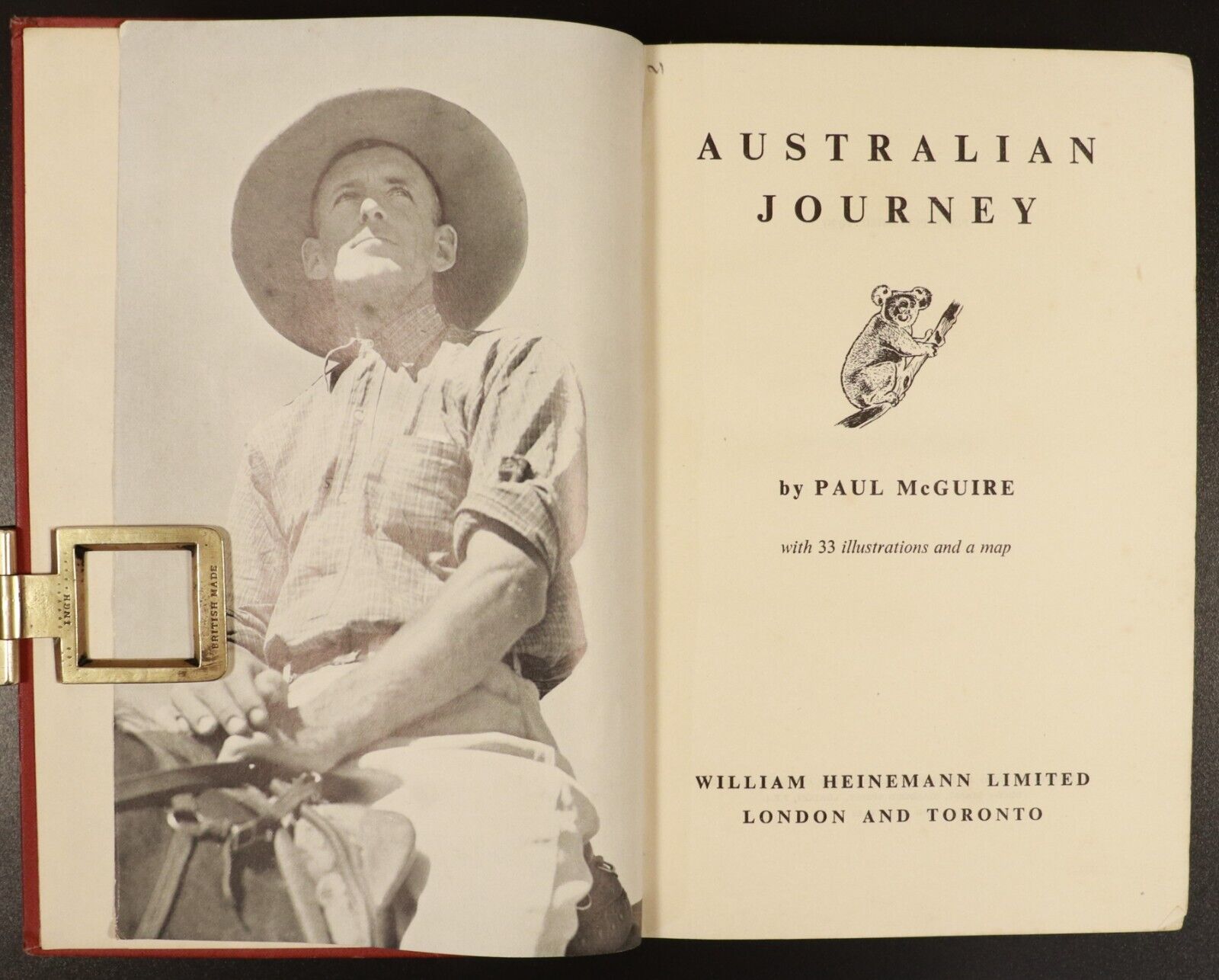 1939 Australian Journey by Paul McGuire Antique Australian History Book w/Map - 0