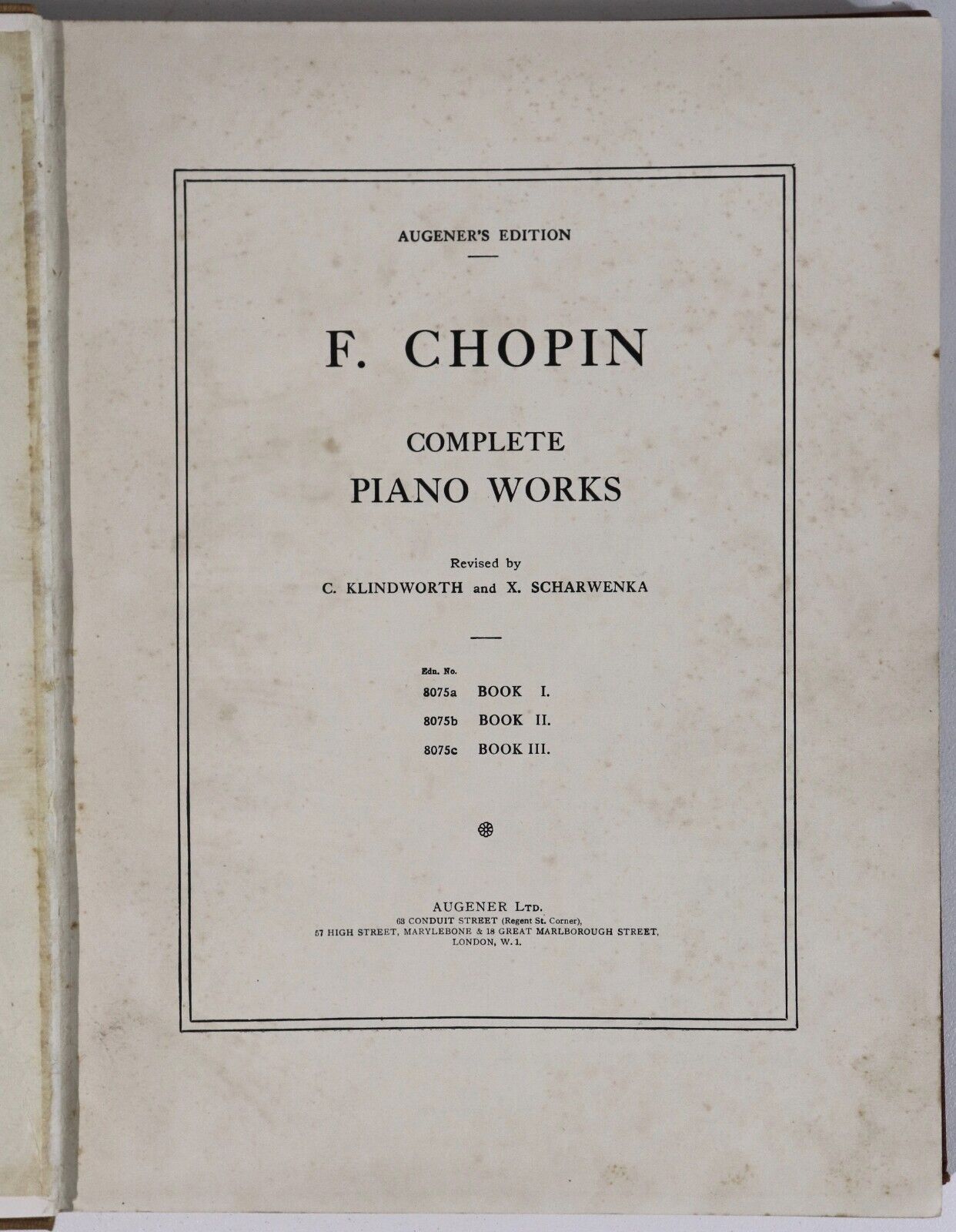 F. Chopin: Complete Piano Works - c1930 - Classical Music Reference Book