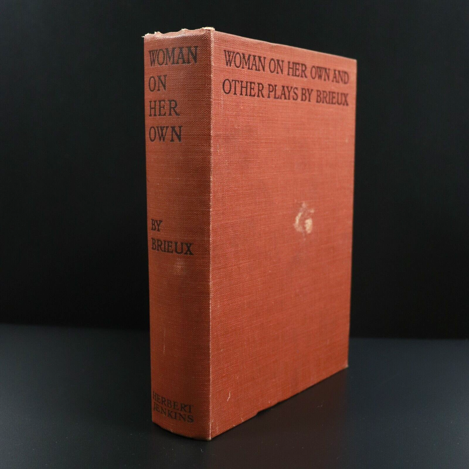 1916 Woman On Her Own 3 Plays by Brieux Antique Literature & Theatre Book