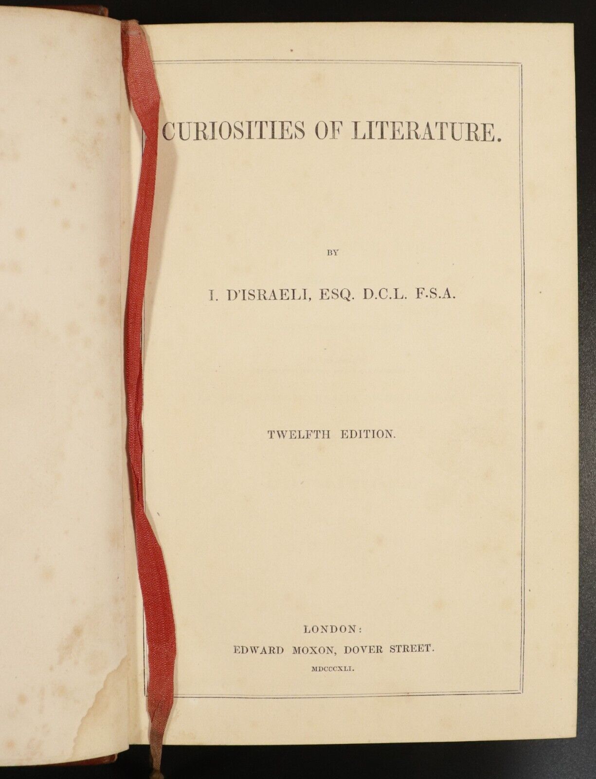 1841 Curiosities Of Literature Isaac D'Israeli Antiquarian British History Book