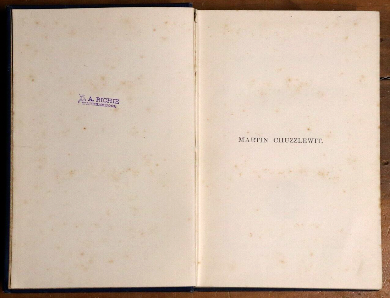 c1895 Life & Adventures Of Martin Chuzzlewit by Charles Dickens Antique Book