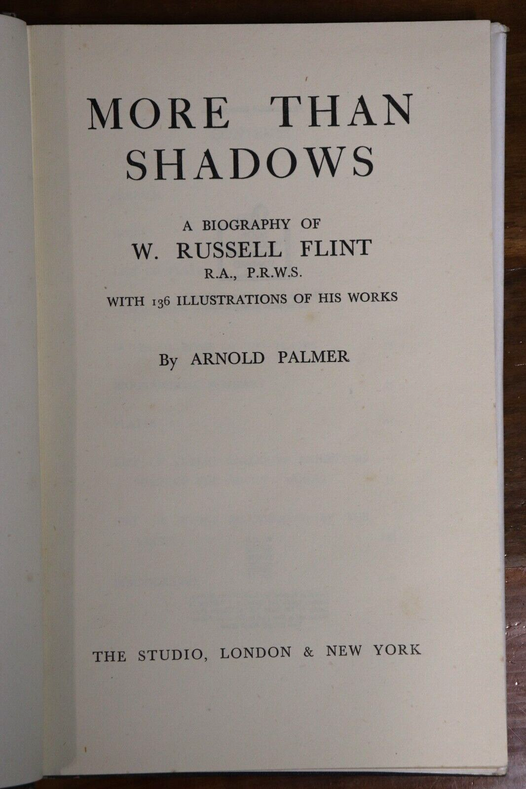 More Than Shadows: Bio W. Russell Flint - 1943 - 1st Edition Antique Art Book - 0