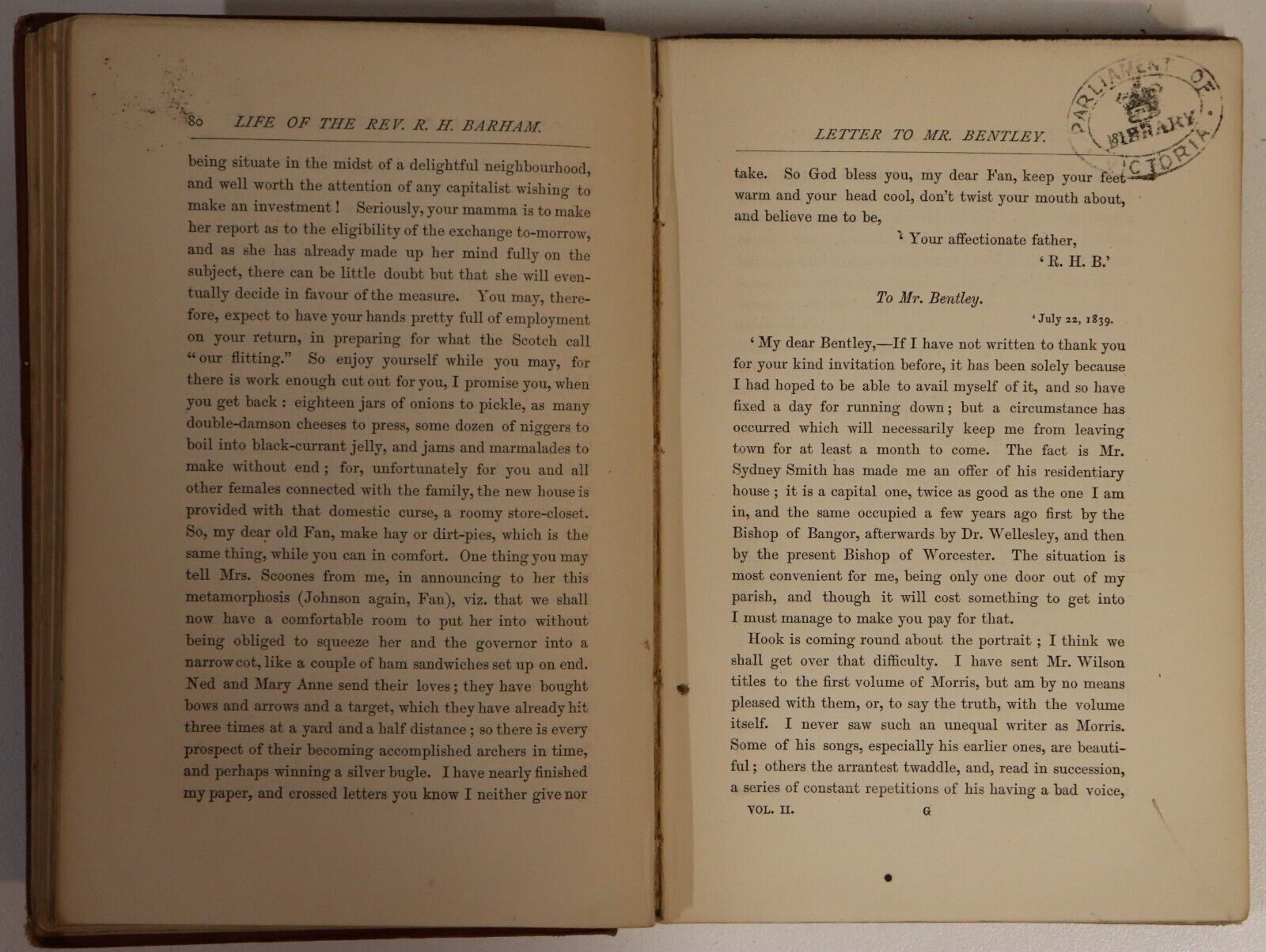 Life & Letters Of Richard Harris Barham - 1870 - 2 Volume Antique Book Set