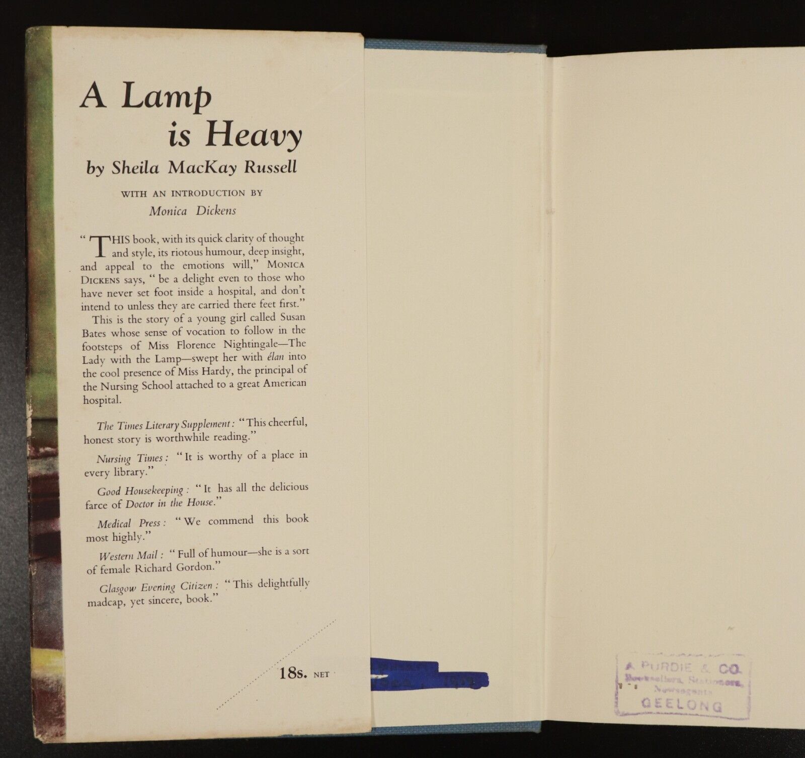 1957 A Lamp Is Heavy by Sheila MacKay Russell Vintage Fiction Book