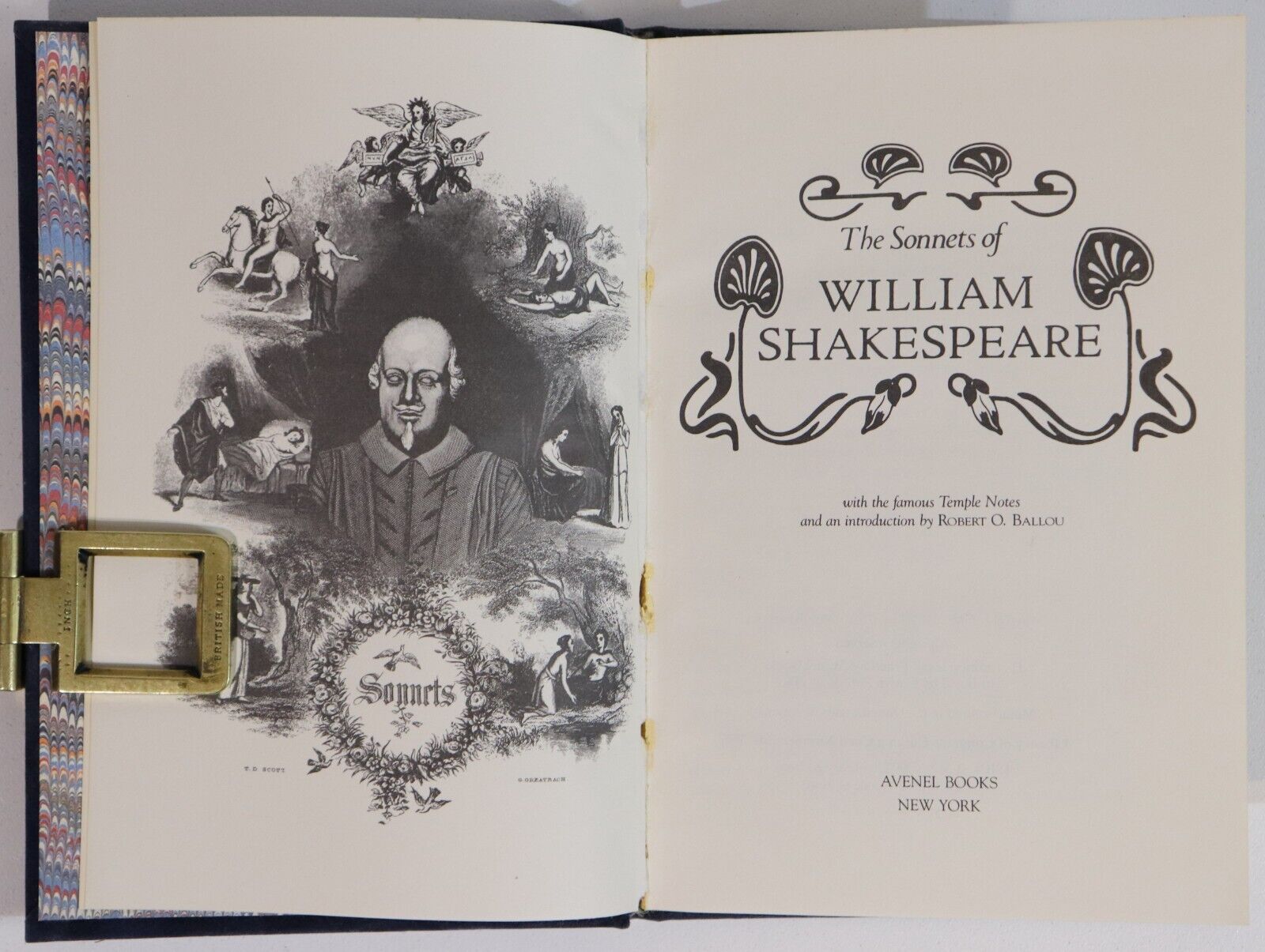 The Sonnets of William Shakespeare - 1961 - Vintage Suede Literature Book - 0