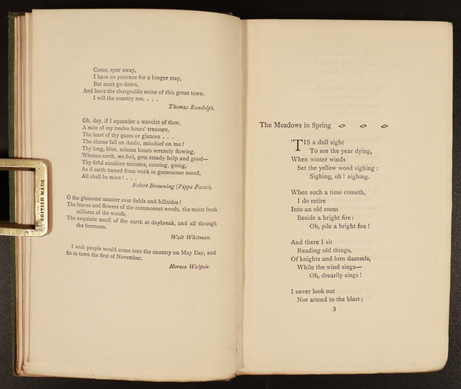 1908 The Open Road A Little Book For Wayfarers by E.V. Lucas Antique Poetry Book