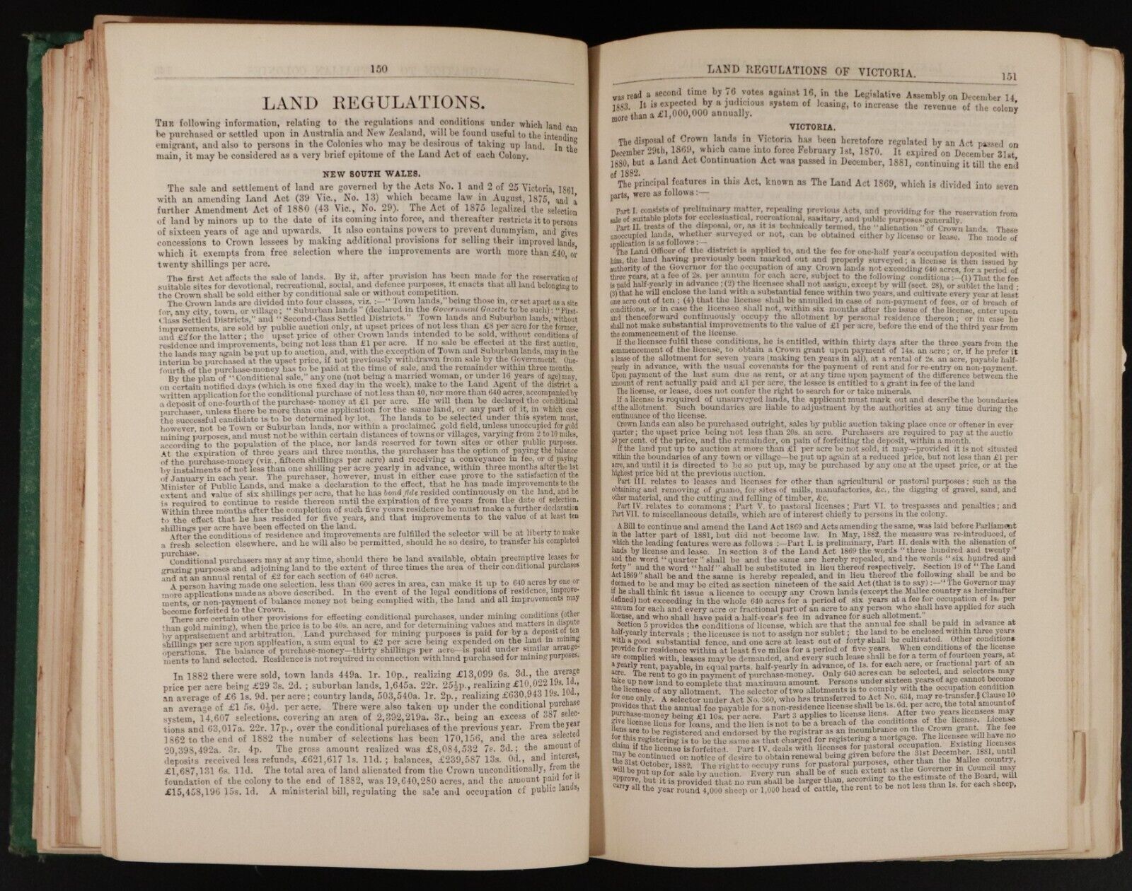 1884 The Australian Handbook & Emigration Guide Antiquarian Book Foldout Maps