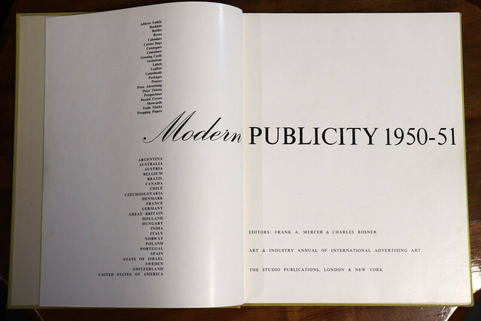 1951 Modern Publicity by Mercer & Rosner Vintage Marketing Advertising Book - 0