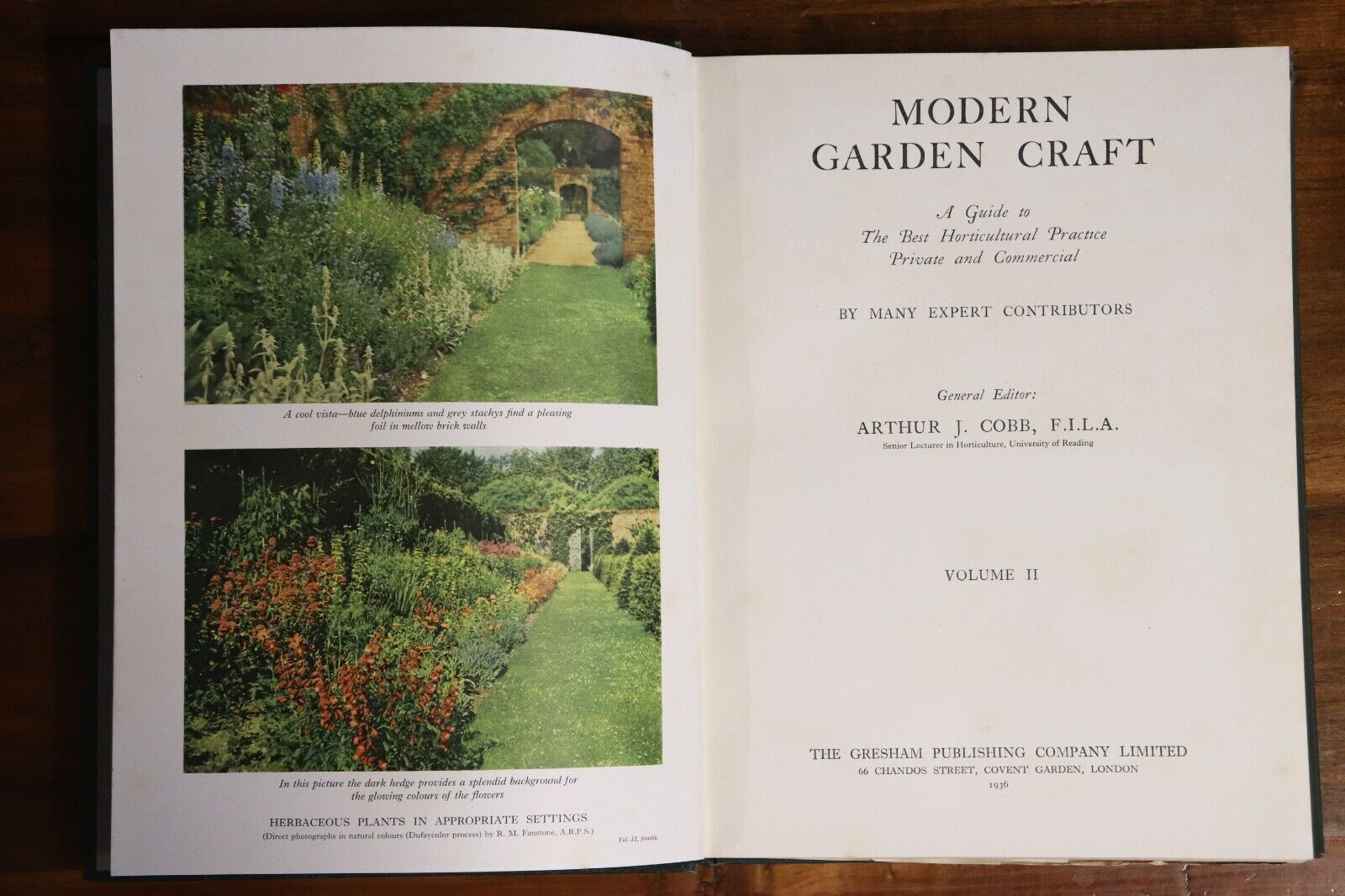 Modern Garden Craft by AJ Cobb: 3 Volume Set - 1936 - Antique Gardening Books