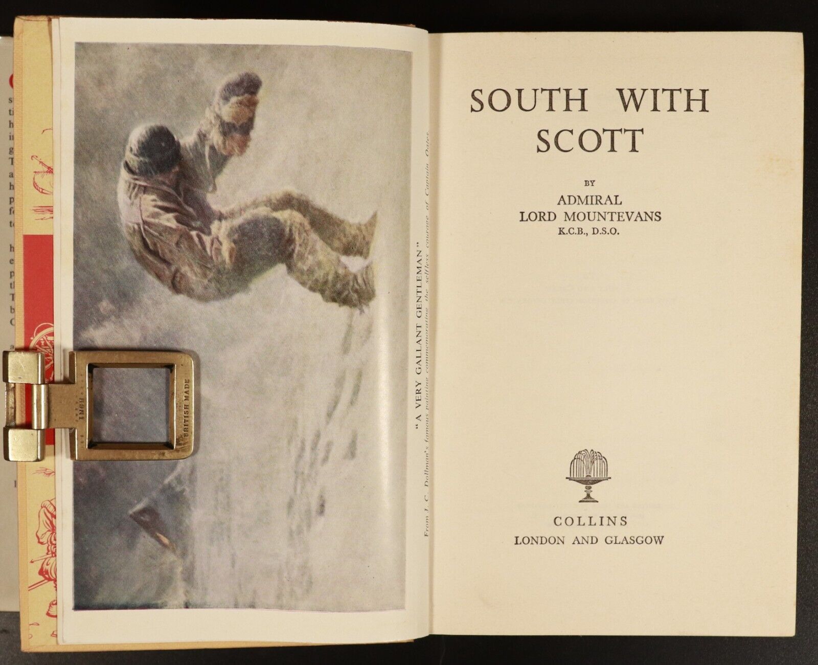 1957 South With Scott by Lord Mountevans 1st Edition Antarctic Exploration Book - 0