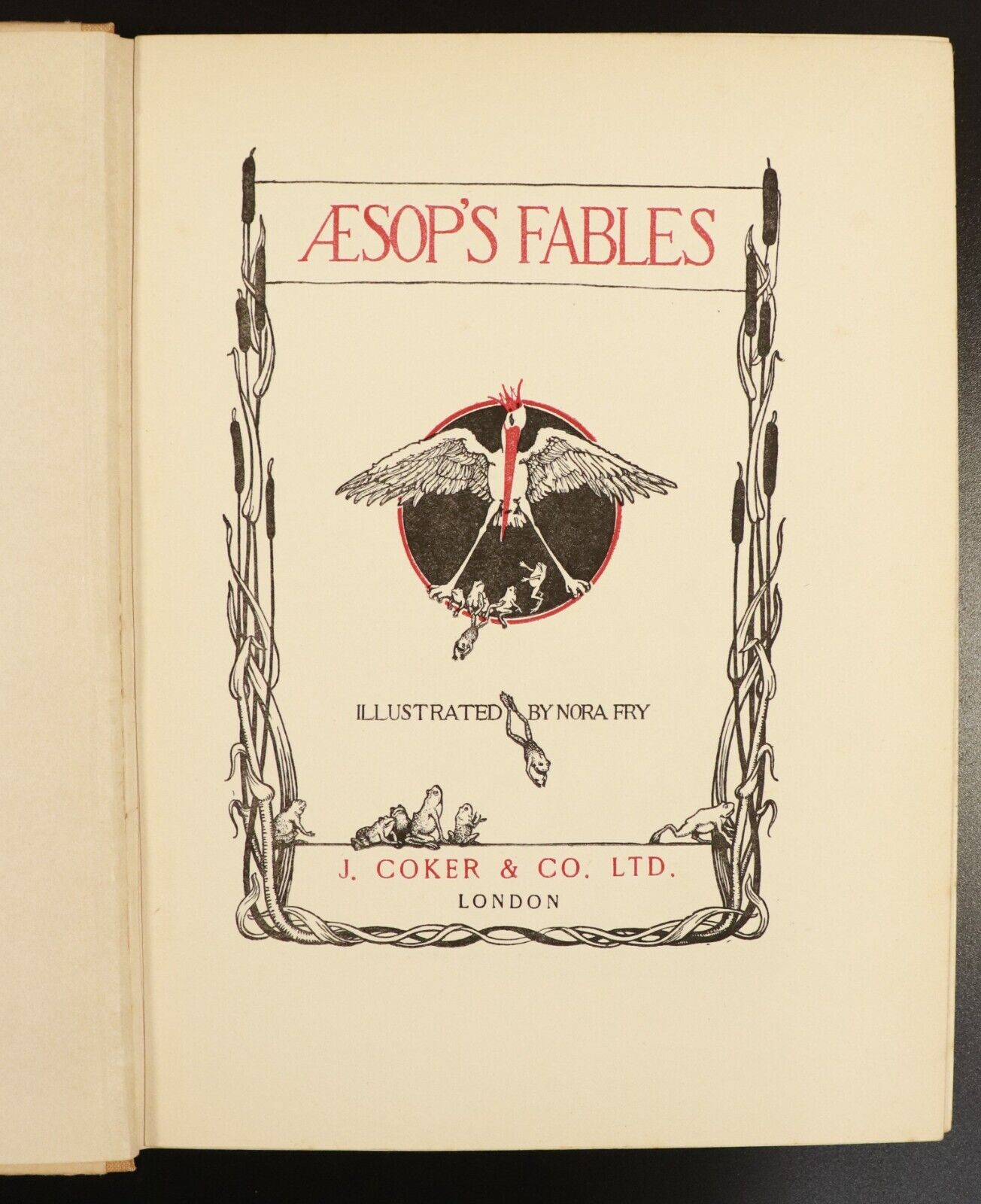1930 Aesop's Fables Illustrated by Nora Fry Antique Childrens Book - 0