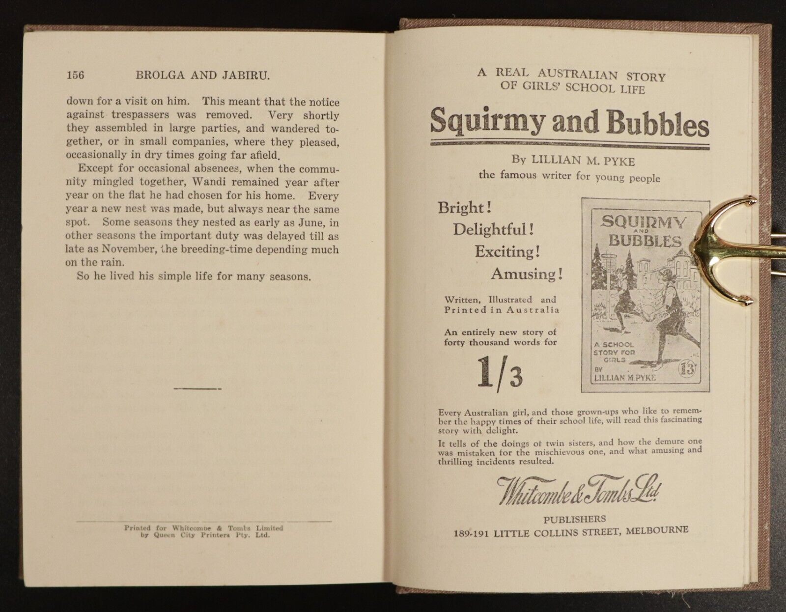 c1921 Spotty The Bower-Bird by E.S. Sorenson Antique Australian Childrens Book