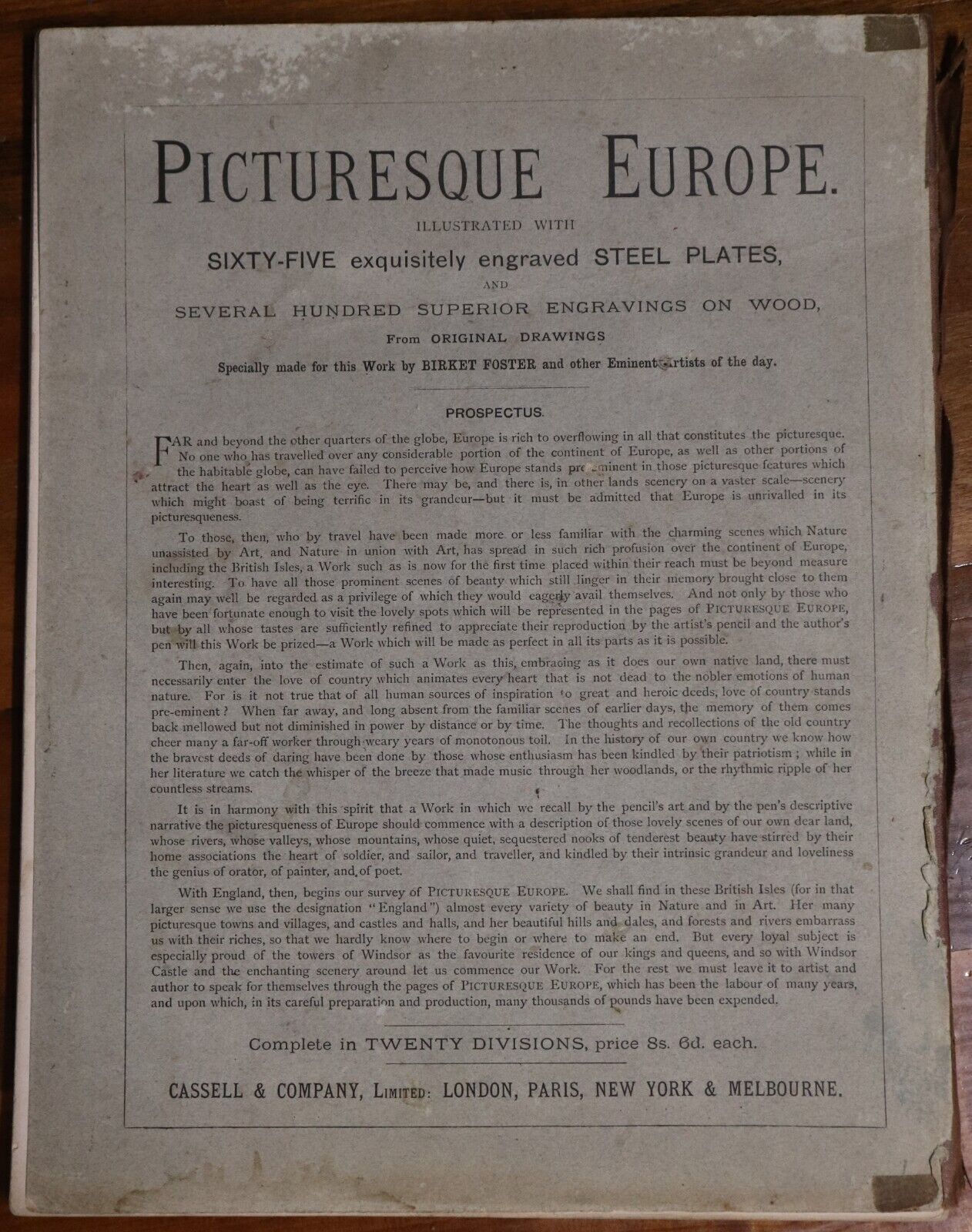 Picturesque Europe - Division 20 - c1875 - Rare Antiquarian Engravings Book