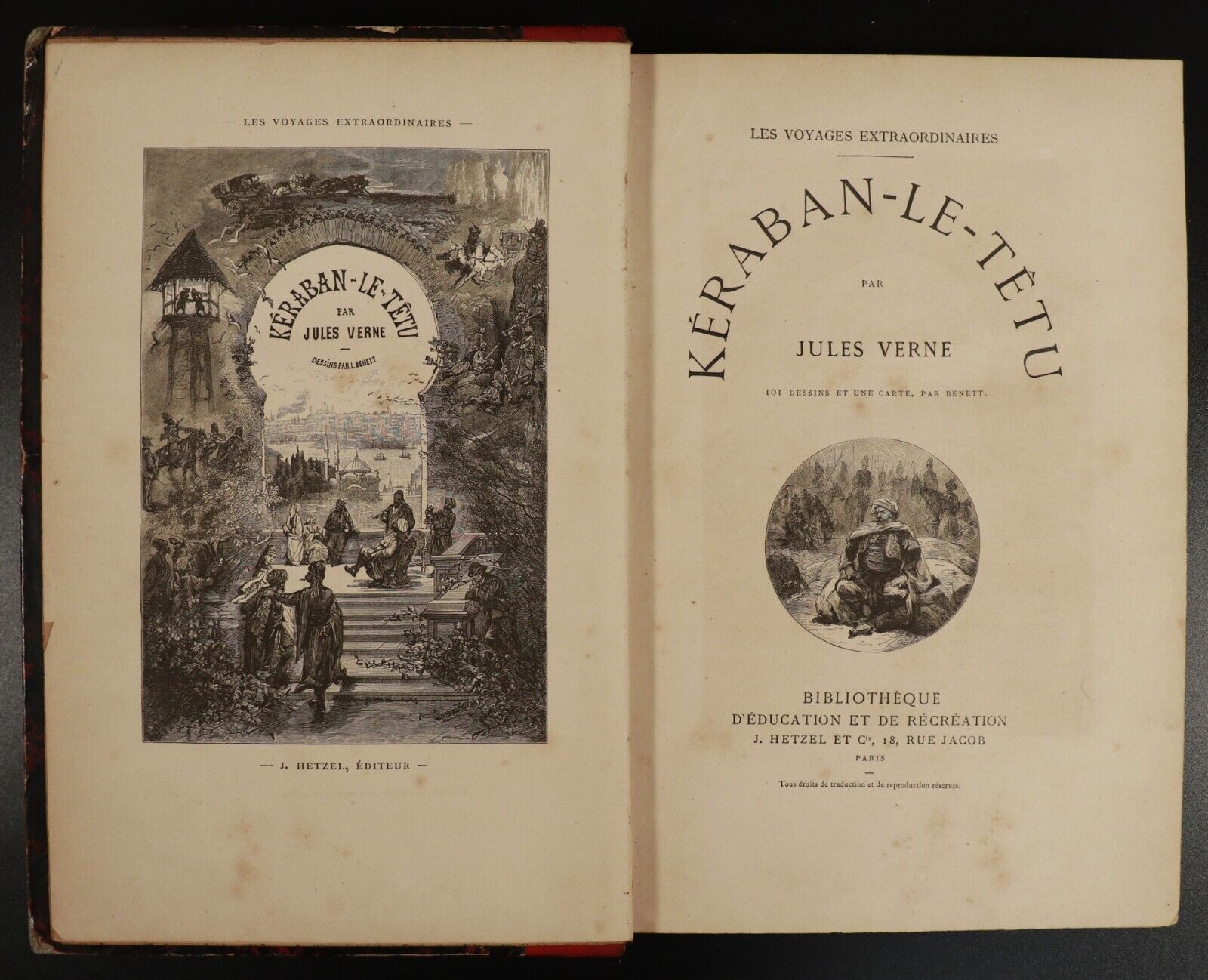 c1880 Keraban Le Tetu Jules Verne Antiquarian French Fiction Book