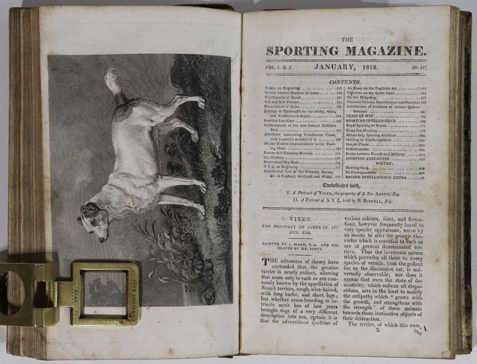 The Sporting Magazine: Monthly Calendar - 1818 - Antiquarian Sport History Book