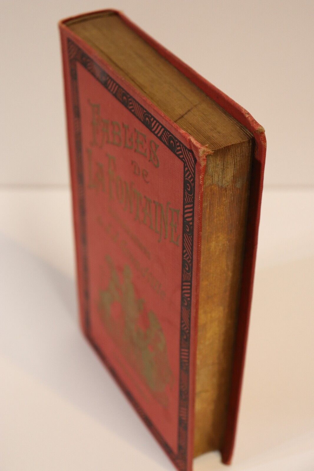 c1885 Fables De La Fontaine Antiquarian French Literature Book - 0