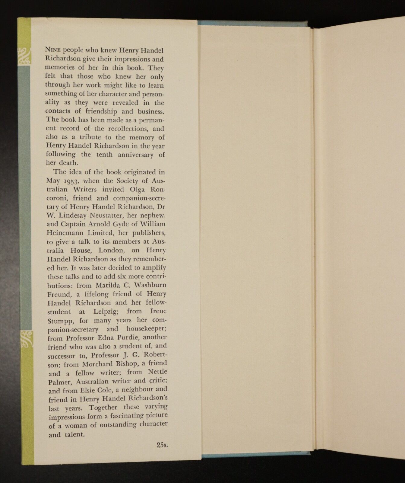 1957 Henry Handel Richardson by Edna Purdie Australian Author Biography Book - 0