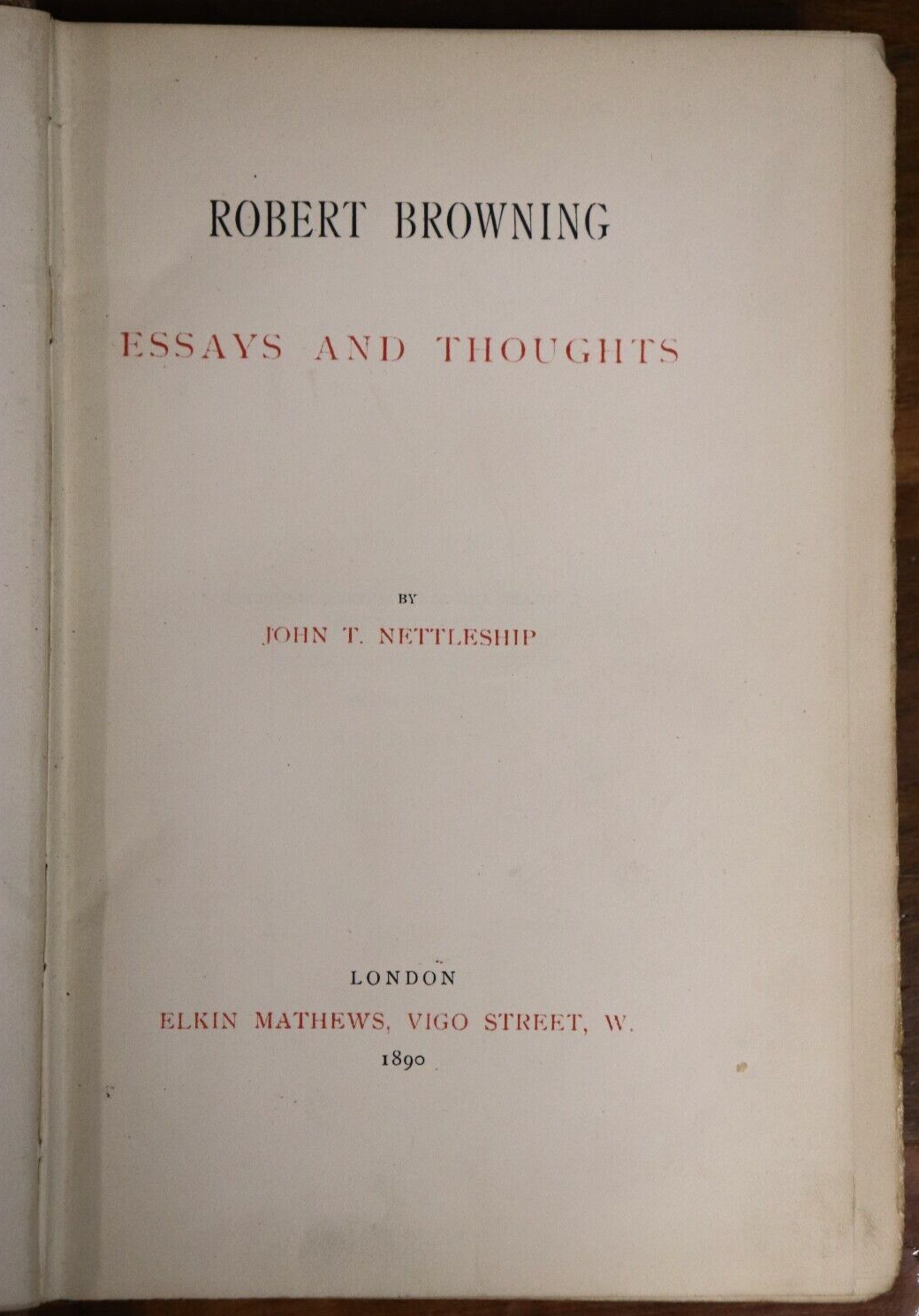 Robert Browning: Essays & Thoughts - 1890 - Antique Literature History Book - 0