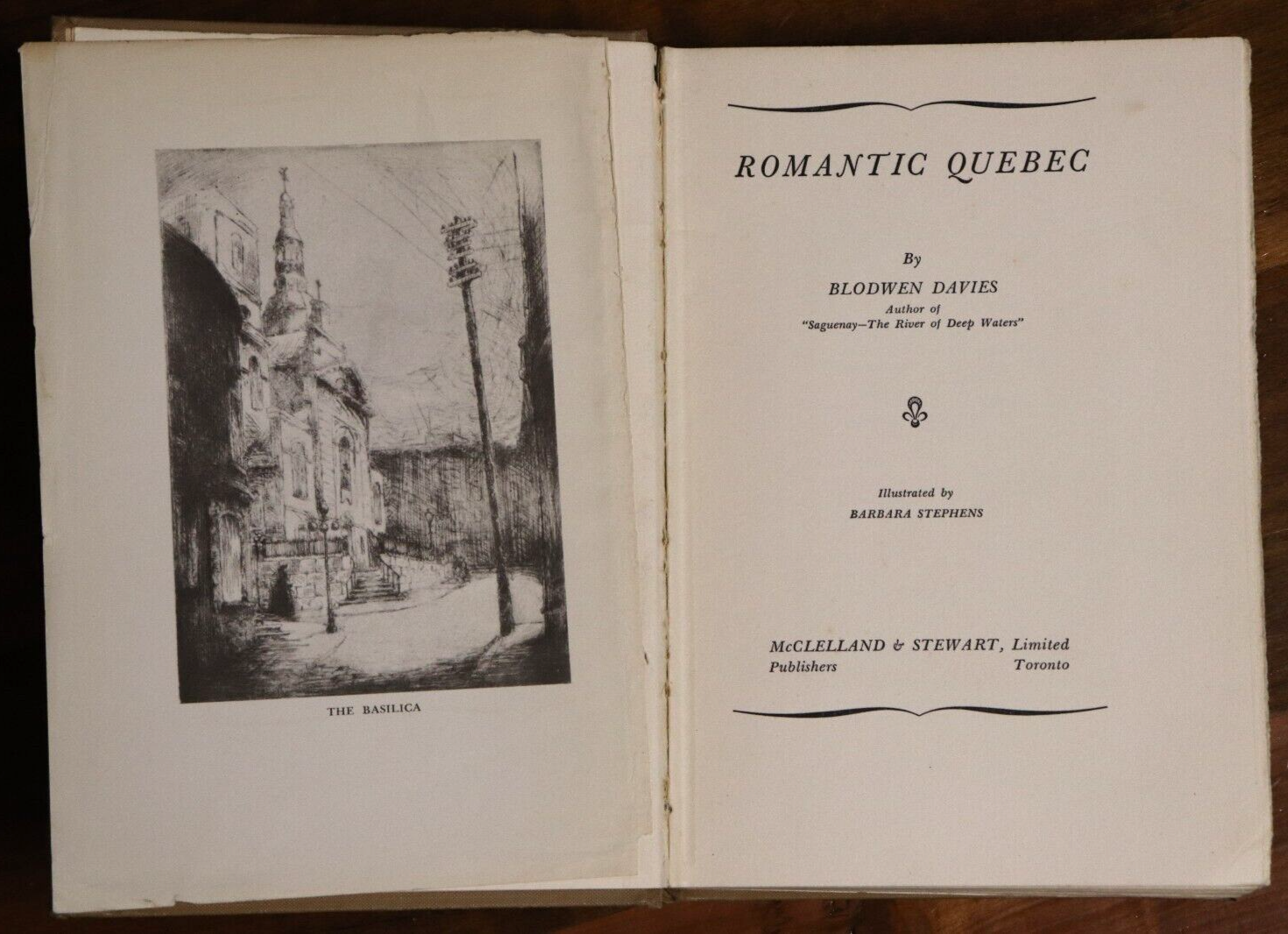 1932 Romantic Quebec by B. Davies 1st Edition Antique Canadian History Book - 0