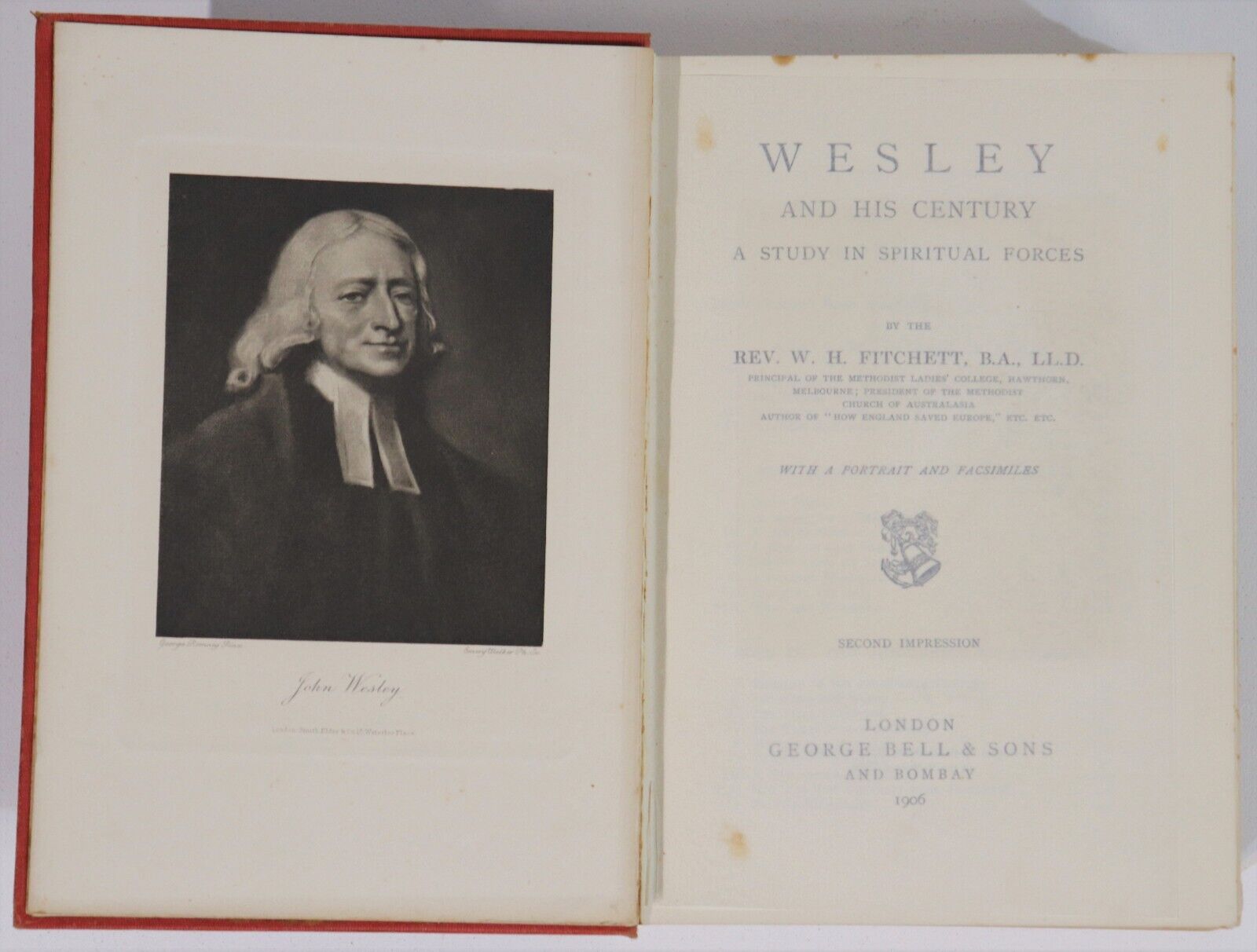 Wesley & His Century by Rev WH Fitchett - 1906 - Antique Theology Book - 0