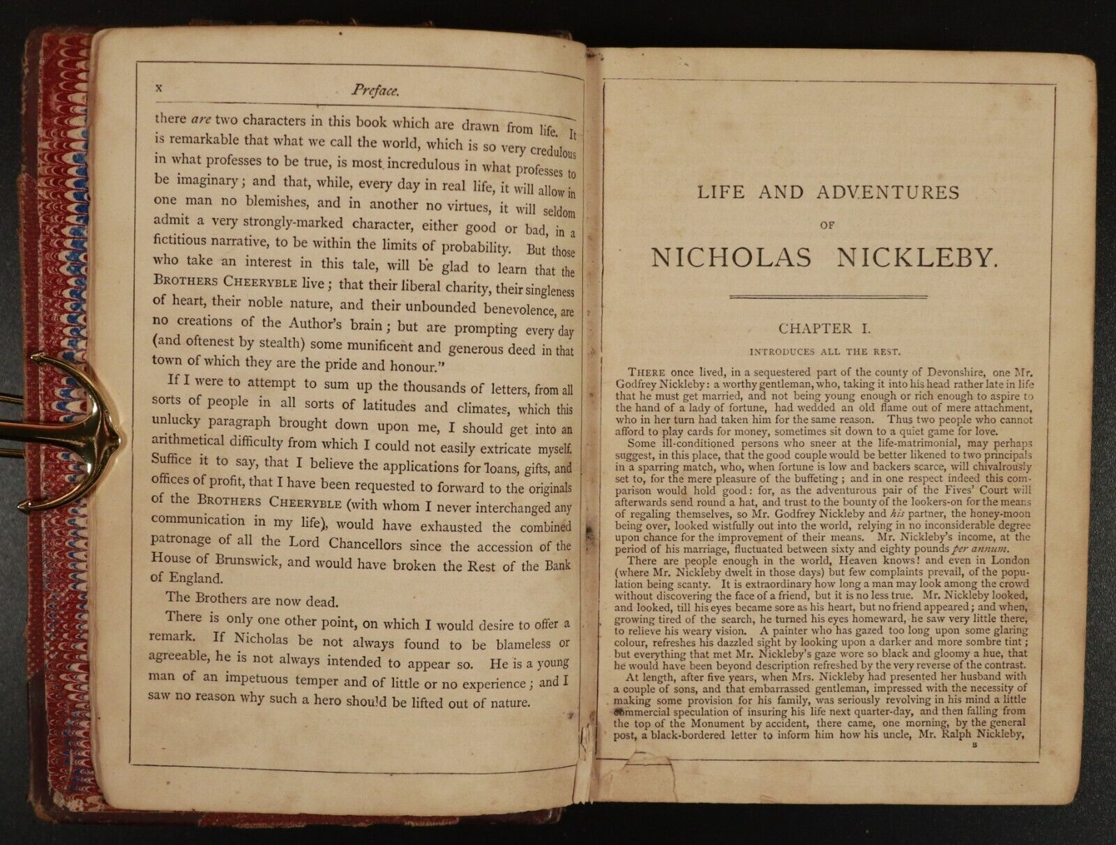 1869 Life & Adventures Of Nicholas Nickleby Charles Dickens Antique Fiction Book